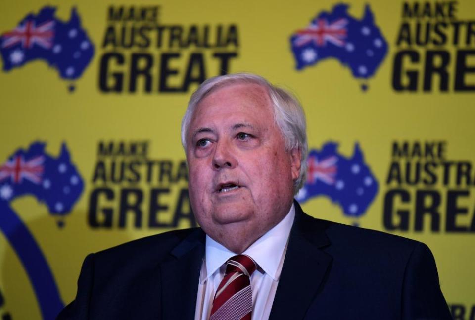 Clive Palmer at an election event in July