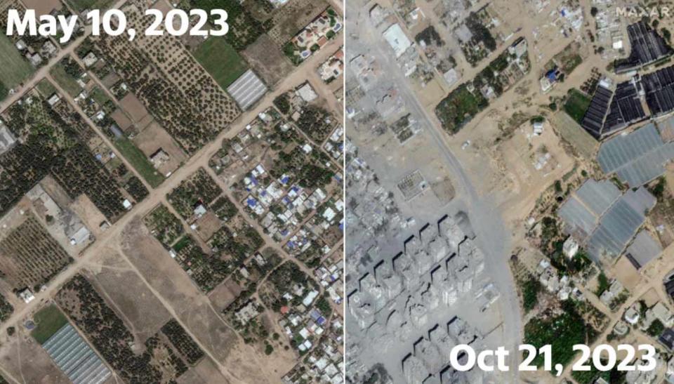 New before and after pictures from Gaza reveal the scale of destruction. (Reuters)