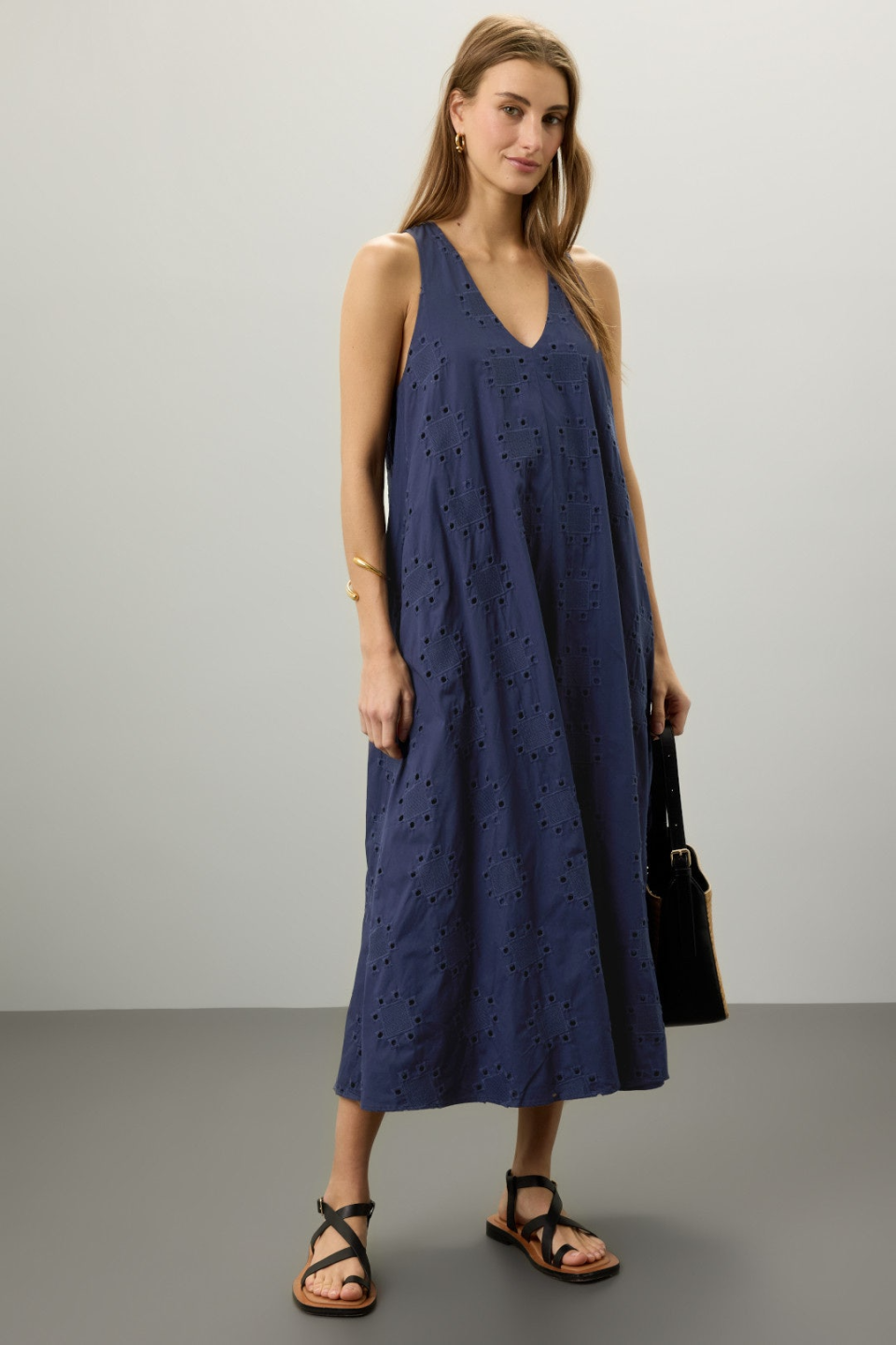 Rent the Runway Thakoon Collective Navy Eyelet Shift Dress