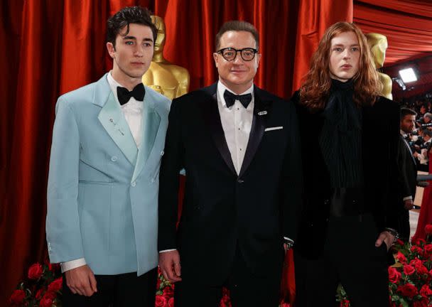 PHOTO: Brendan Fraser and sons Leland and Holden attend the 95th Academy Awards in Hollywood, Mar. 12, 2023. (Mario Anzuoni/Reuters)