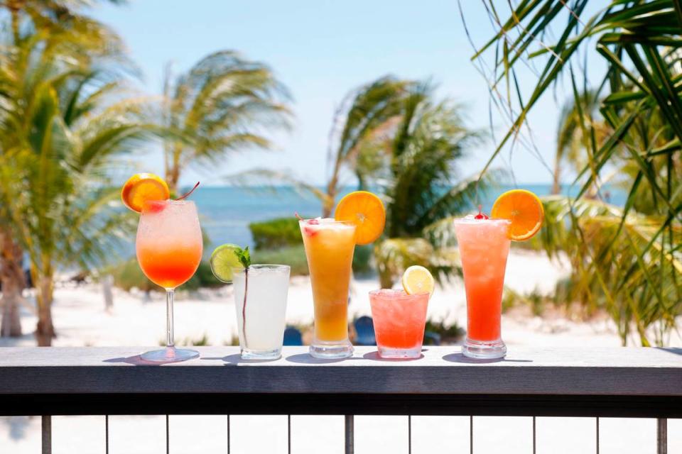 The drinks menu at Oceanside Safari focuses on tropical beverages.