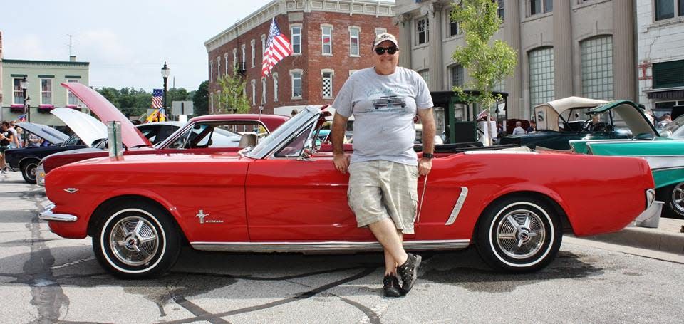 Mike Piskos and his 1965 Mustang convertible