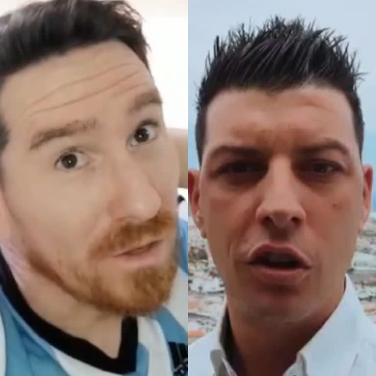 Los falsos Messi y Cristiano Ronaldo que cobran 28 euros por saludar en una app de famosos. Fotos/Captura Cameo