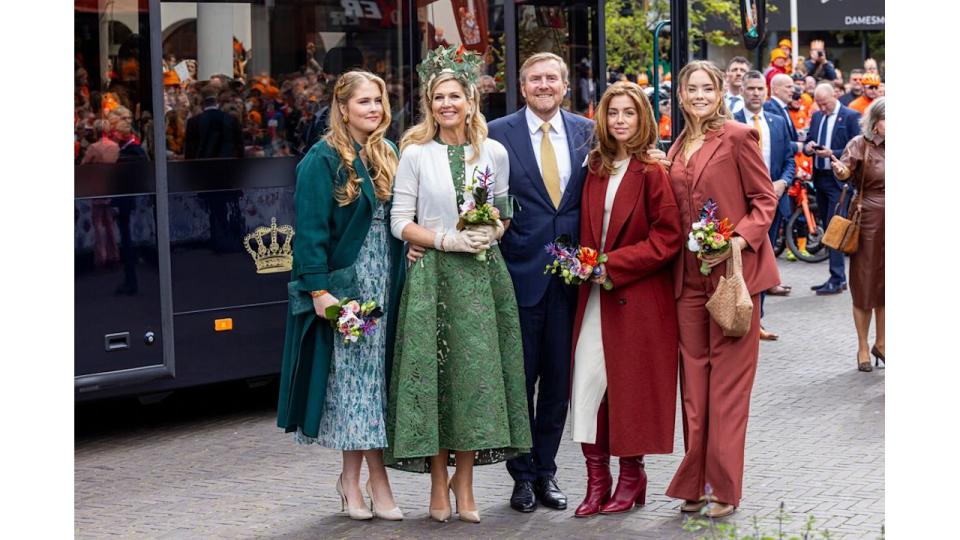 Crown Princess Catharina-Amalia with Queen Maxima, King Willem-Alexander, Princess Alexia and Princess Ariane