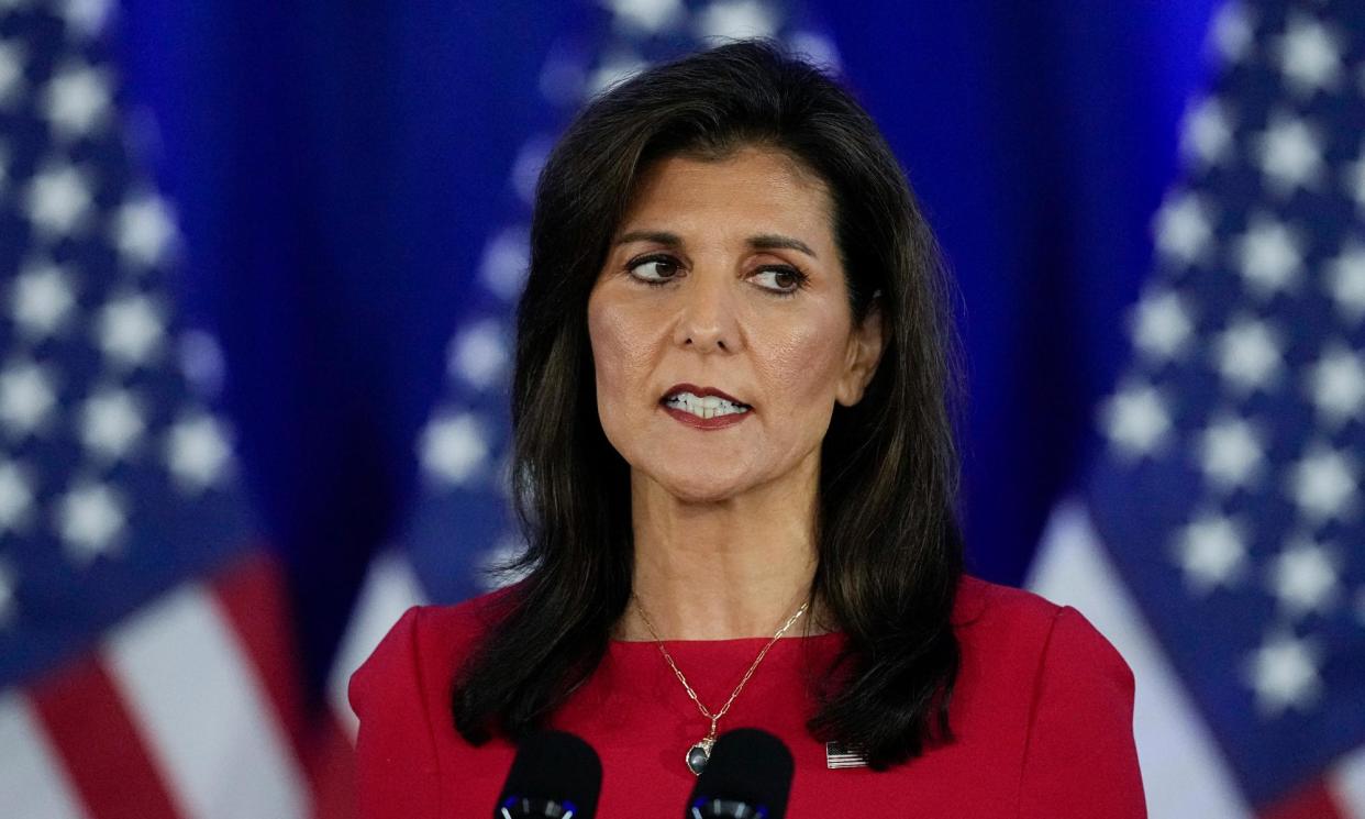 <span>Nikki Haley, who dropped out of the Republican race earlier this month.</span><span>Photograph: Chris Carlson/AP</span>