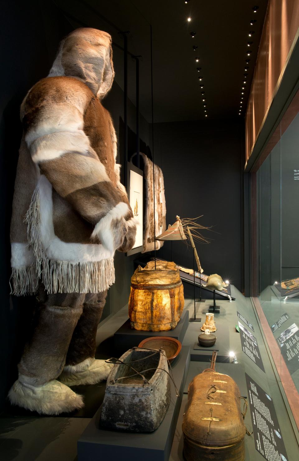 Conservation of a 19th century Alaskan bag made of salmon skin by British Museum conservator, Sophie Rowe, for the “Citi exhibition Arctic: culture and climate at the British Museum”© Trustees of the British Museum