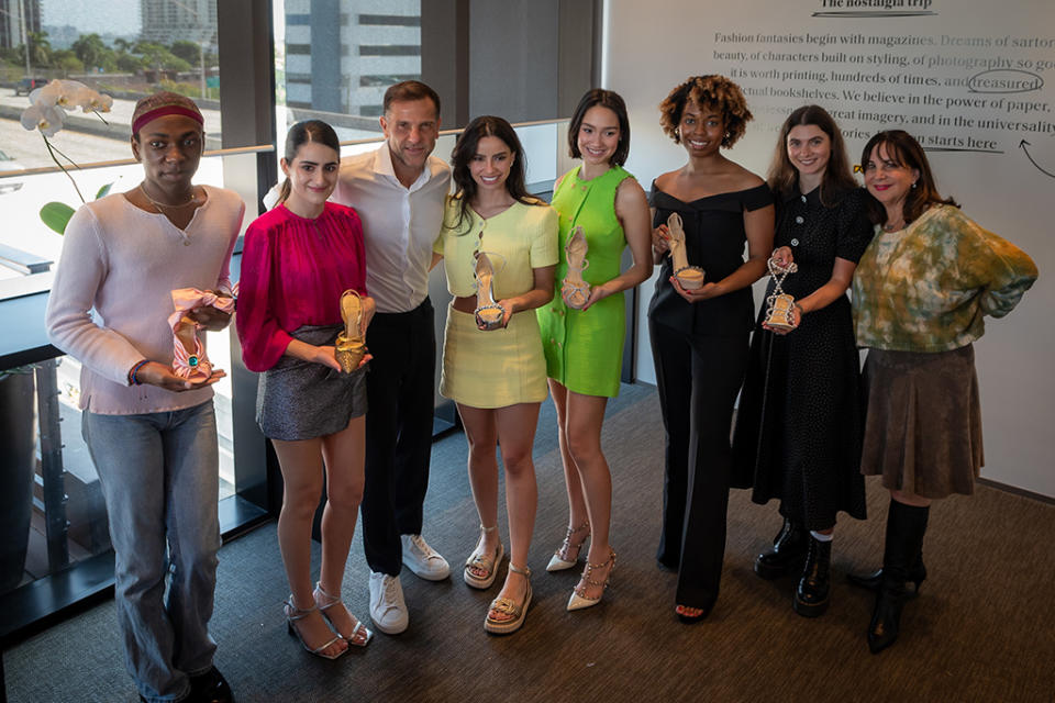 Alexandre Birman leads a mentorship program for Istituto Marangoni students during Art Basel Miami. (L to R) Ryan Anthony Hamilton, Camila Francine Balleste, Alexandre Birman (, Bettina Mattei Da Silva, Maria Cacciatore, Ashley Salcedo, Anya Michelle Bilinkis, Amy Berkowitz (professor). - Credit: Istituto Marangoni Miami