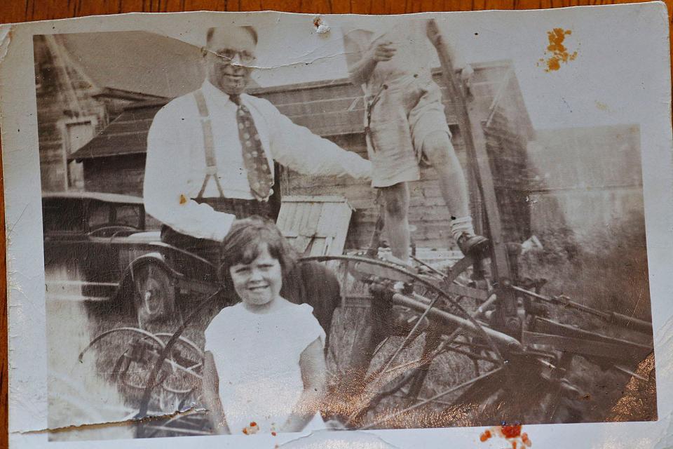 Maria Writesel, of Hull, remembers her 94-year-old mother, Marie McElroy Writesel Jenkins. This photo is of Jenkins with her father, who died of pneumonia when she was a child.