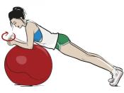 <p><strong>Needed: </strong>Stability ball<strong>.</strong></p><p><strong>1/</strong> Hold a plank with your elbows on a Swiss ball. </p><p><strong>2/</strong> Stir your fists clockwise then go back the other way. That's one rep.</p>