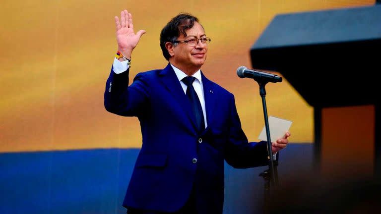 Gustavo Petro, durante la toma de posesión