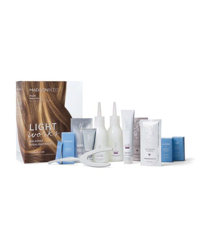 <p>Light Works Balayage Kit</p><p>madison-reed.com</p><p>$45.00</p><p><a href="https://go.redirectingat.com?id=74968X1596630&url=https%3A%2F%2Fwww.madison-reed.com%2Fproduct%2Fpalmi-warm-honey&sref=https%3A%2F%2Fwww.harpersbazaar.com%2Fbeauty%2Fhair%2Fa32110293%2Fhow-to-bleach-hair%2F" rel="nofollow noopener" target="_blank" data-ylk="slk:Shop Now;elm:context_link;itc:0;sec:content-canvas" class="link ">Shop Now</a></p><span class="copyright">madison-reed.com</span>