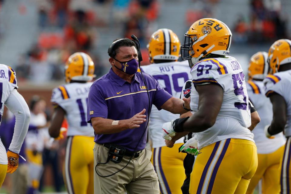 Ed Orgeron and the LSU Tigers are relocating to Houston for practices and meetings before they fly to California to take on UCLA.