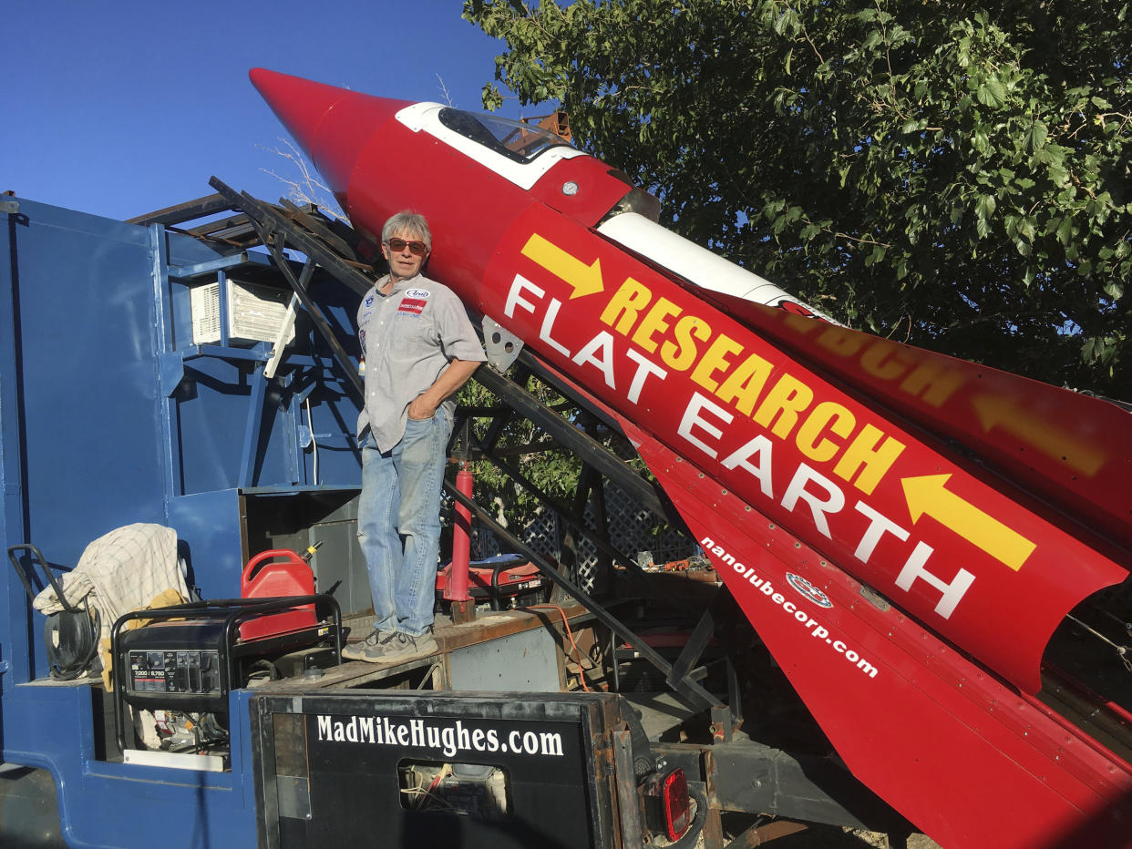 He claims that Nasa is controlled by flat-earther freemasons (Picture: Mad Mike Hughes via AP)