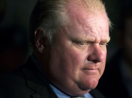 Mayor Rob Ford visits the Toronto Eaton Centre shopping mall where a shooting took place, in Toronto June 2, 2012. REUTERS/Mark Blinch