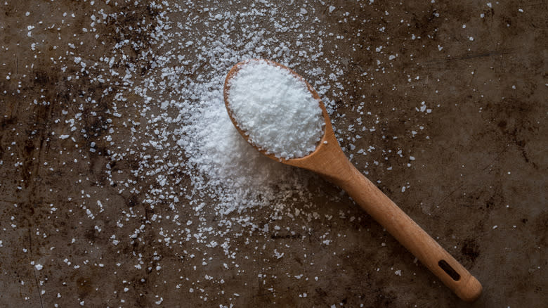 kosher salt spilt from spoon