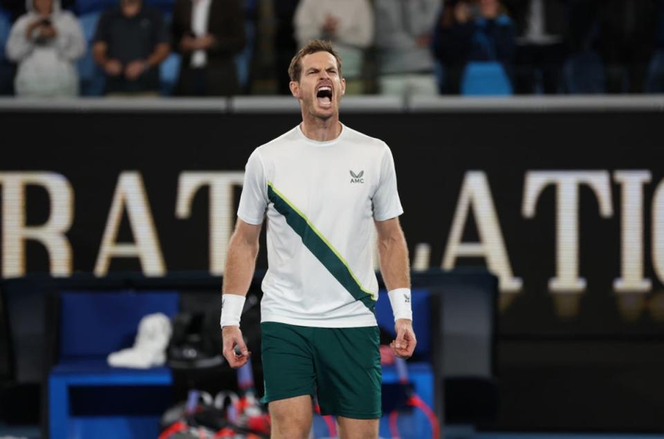 Andy Murray roars after defeating Thanasi Kokkinakis in five hours and 45 minutes   (Getty Images)