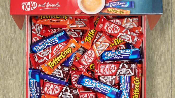 Save 26% on this bumper pack of 69 mini biscuit bars, including KitKat, Toffee Crisp, and Blue Riband.