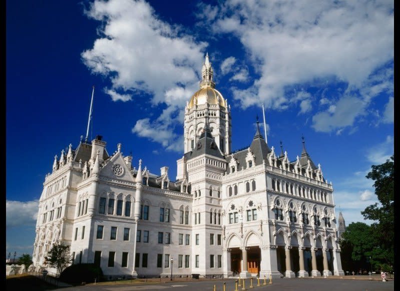 <strong>CONNECTICUT STATE CAPITOL</strong>  Hartford, Connecticut    <strong>Year completed:</strong> 1879  <strong>Architectural style:</strong> Eastlake  <strong>FYI:</strong> An 18-foot bronze statue of a winged woman, titled The Genius of Connecticut, resides in the capitol rotunda. It’s a replacement for the statue that once sat at the top of the capitol dome, but was destroyed by a hurricane in 1938. Lasers scanned the original plaster model to make a mold for the new version.  <strong>Visit: </strong>Weekday tours leave hourly from 9:15 a.m. to 1:15 p.m. In July and August, a 2:15 p.m. slot opens up.