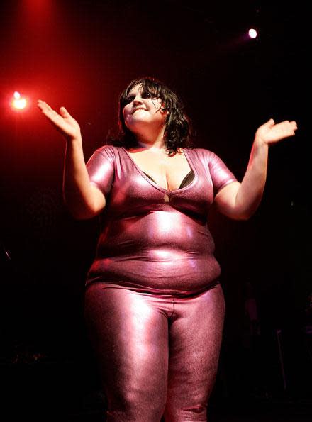 Beth Ditto onstage with Gossip in 2010 (Getty)
