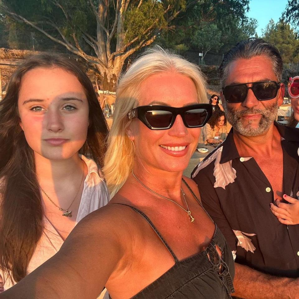 Denise Van Outen pictured with Jimmy Barba and her daughter Betsy Mead on holiday in Sicily earlier this year (Instagram)