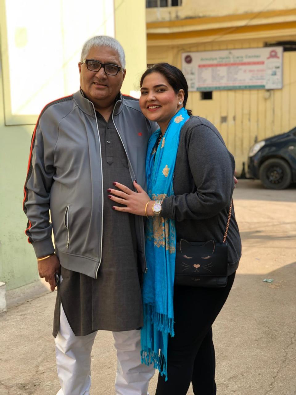 Ara Sharma Marar and her father in Gwalior, India in Jan. 2019<span class="copyright">Photo courtesy of Ara Sharma Marar</span>