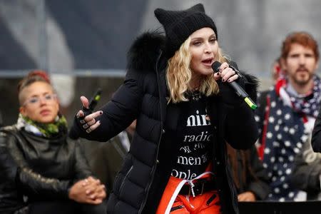 Madonna performs at the Women's March in Washington U.S., January 21, 2017. REUTERS/Shannon Stapleton