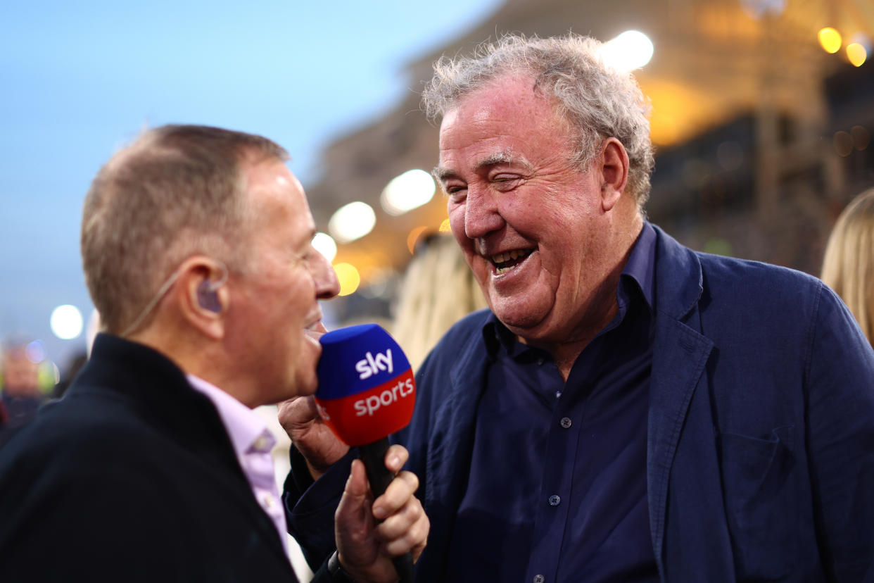 Jeremy Clarkson confessed he wasn't entirely sober while speaking to Martin Brundle at the Bahrain Grand Prix. (Getty)