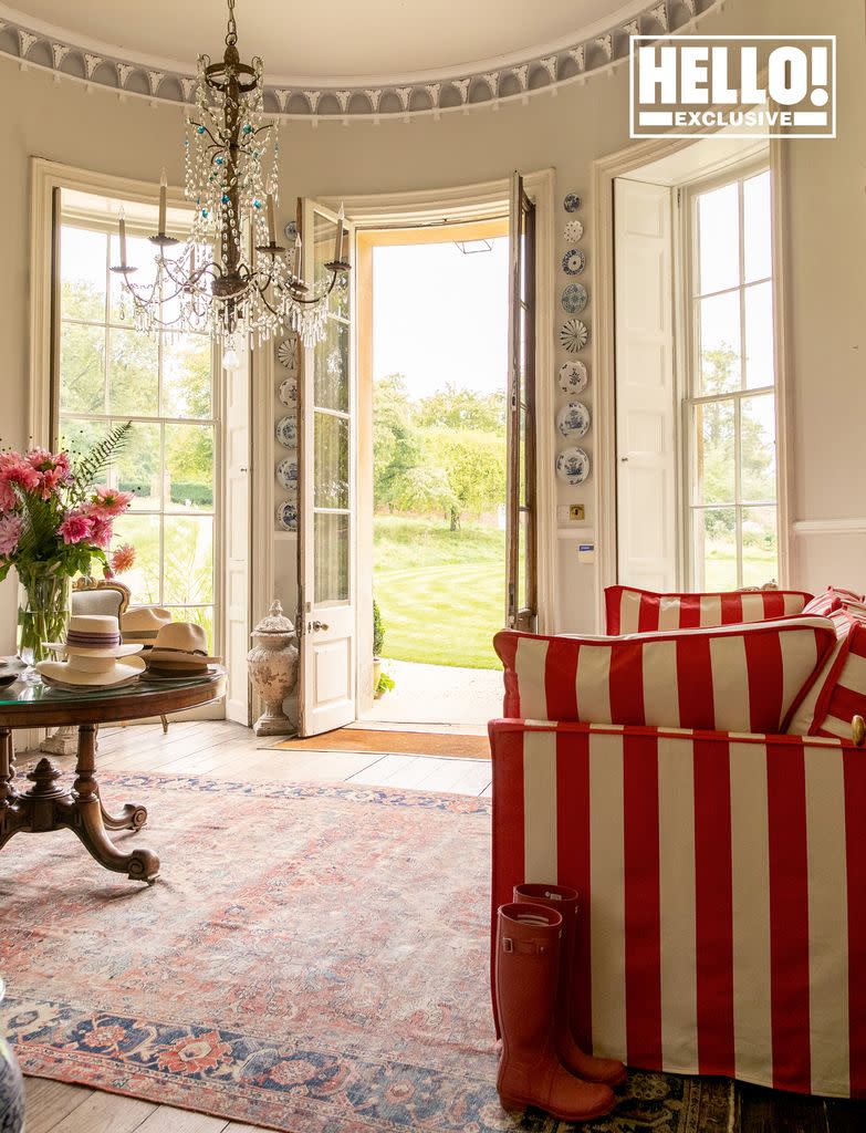 Conran family home view from living room doors out onto garden