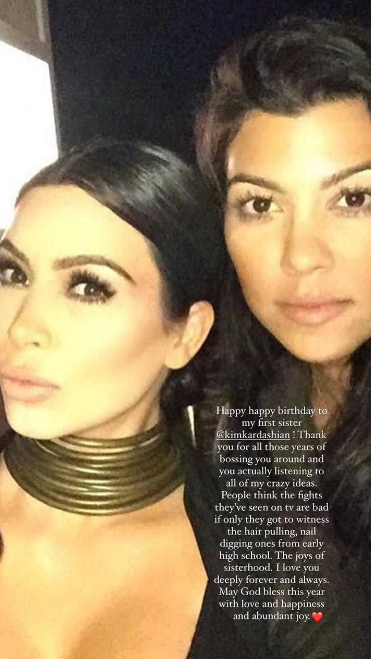 Kourtney Kardashian wishes sister Kim a happy birthday (Instagram @kourtneykardash)