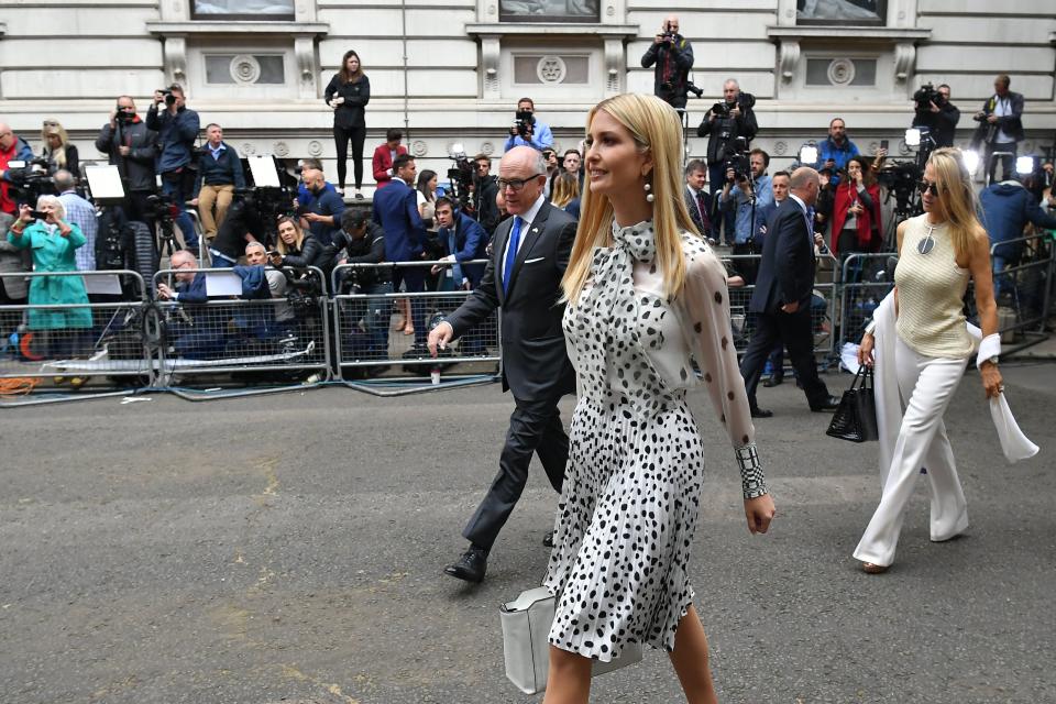 Ivanka Trump and Woody Johnson US ambassador to the UK arrive at 10 Downing Street in London on June 4, 2019, on the second day of their three-day State Visit to the UK. (AFP)