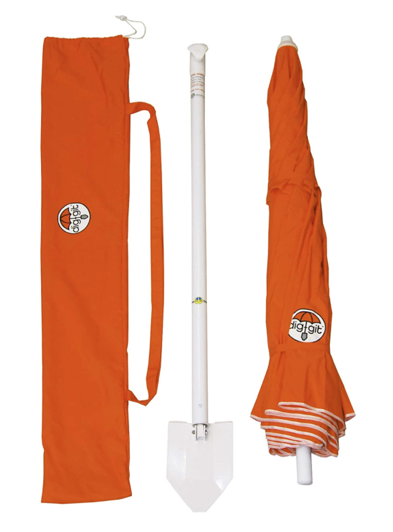 Beach Umbrella With Integrated Anchor