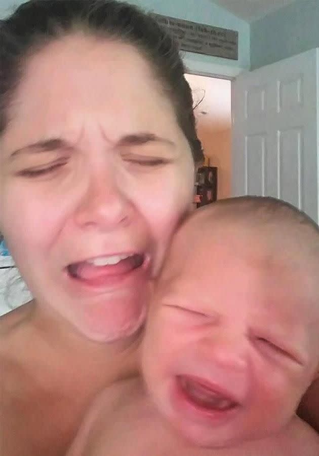 Bacon admits motherhood is beautiful and crazy at the same time. Photo: Facebook