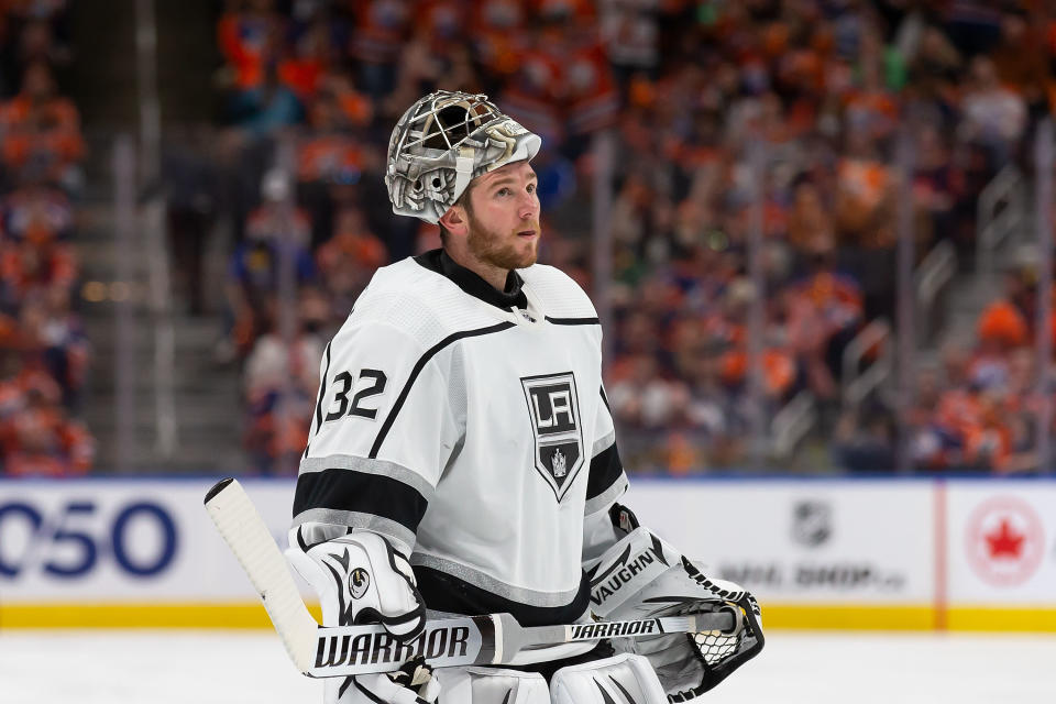 Jonathan Quick was a solid fantasy hockey contributor for stretches last season and didn't require much draft capital. (Photo by Codie McLachlan/Getty Images)