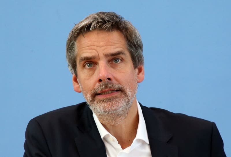 Spokesman for the German government Steffen Hebestreit answers questions from journalists during a press conference. Wolfgang Kumm/dpa