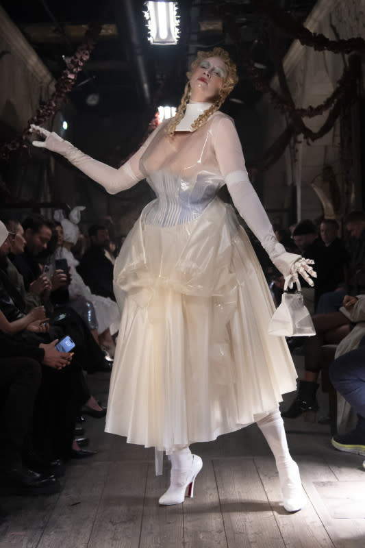 Gwendoline Christie models Maison Margiela's Artisanal Fall 2024 show<p>Photo: Launchmetrics Spotlight</p>