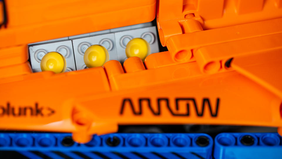 The Lego Technic McLaren Formula 1 Race Car's working pistons
