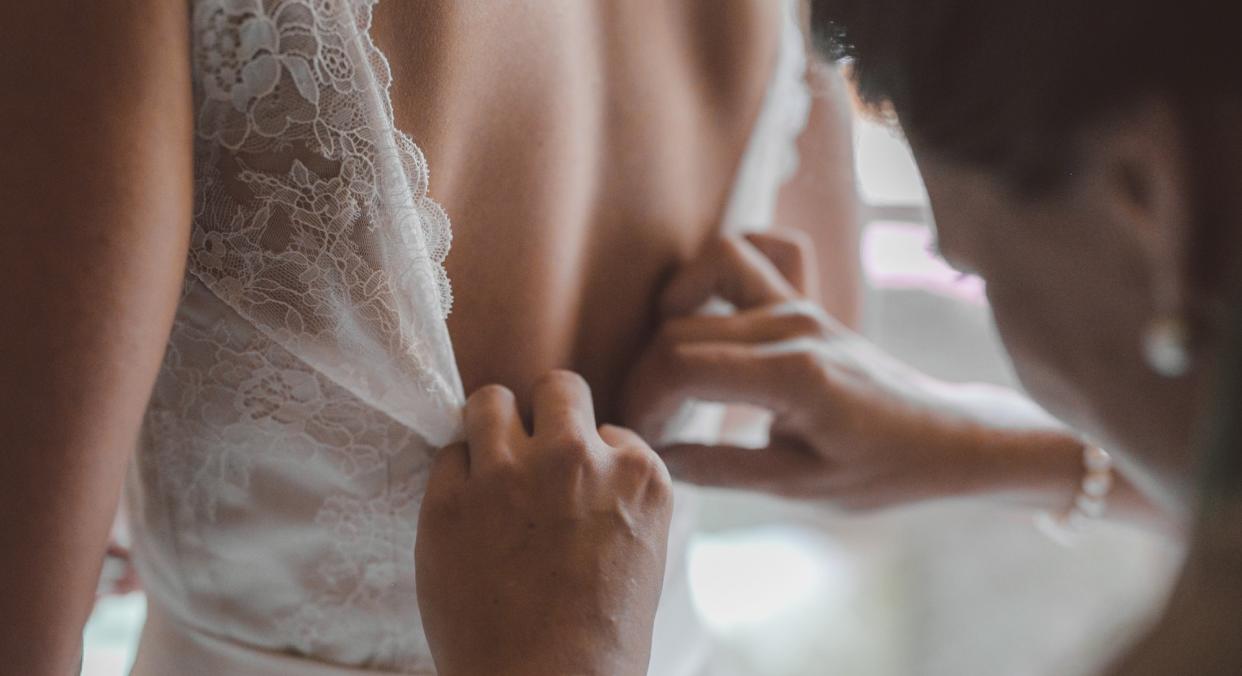 Women have been trying on their old wedding dresses while in lockdown (Getty Images)