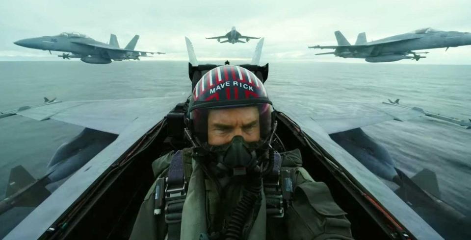 Tom Cruise in a fighter jet