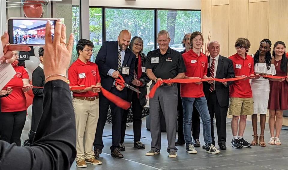 Wake STEM Early College High School held a ribbon-cutting ceremony for its new building in Cary on April 18, 2022. U.S. News & World Report named it the top public high school in the Triangle in 2023.