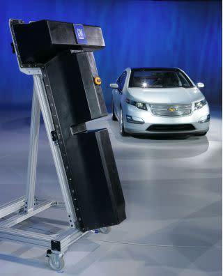 Mock-up of LG Chem battery for 2011 Chevrolet Volt