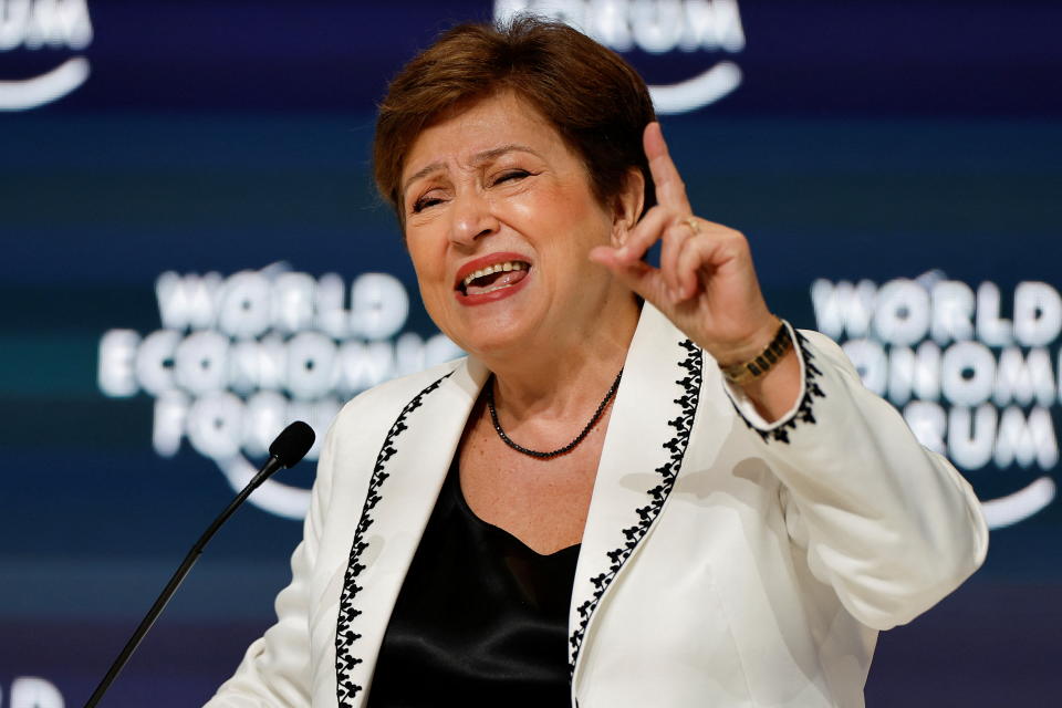 International Monetary Fund Managing Director Kristalina Georgieva speaks during the World Economic Forum (WEF) in Riyadh, Saudi Arabia, April 28, 2024. REUTERS/Hamad I Mohammed