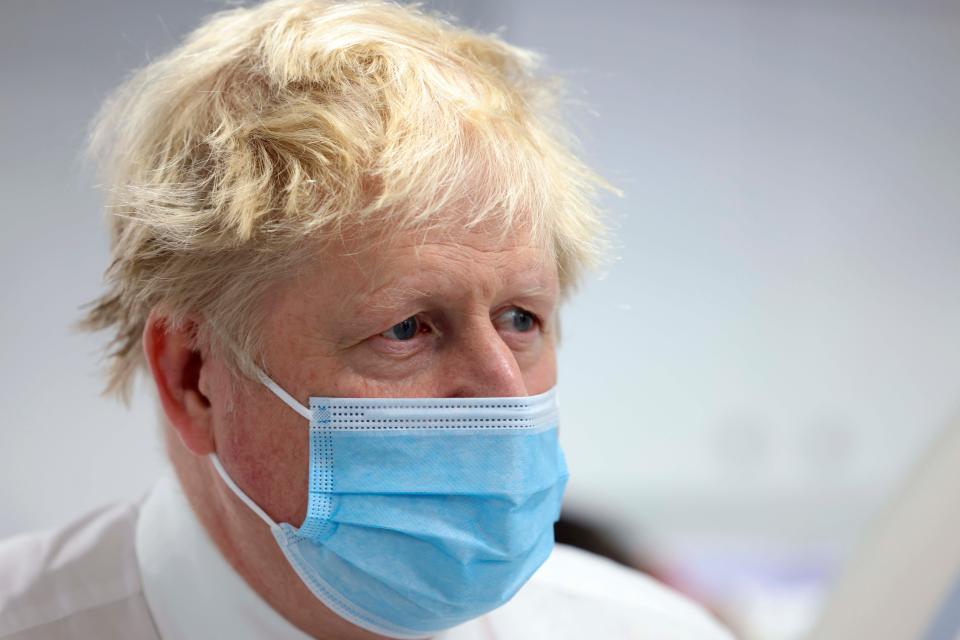 Johnson was quizzed during a visit to a north London hospital (Ian Vogler)