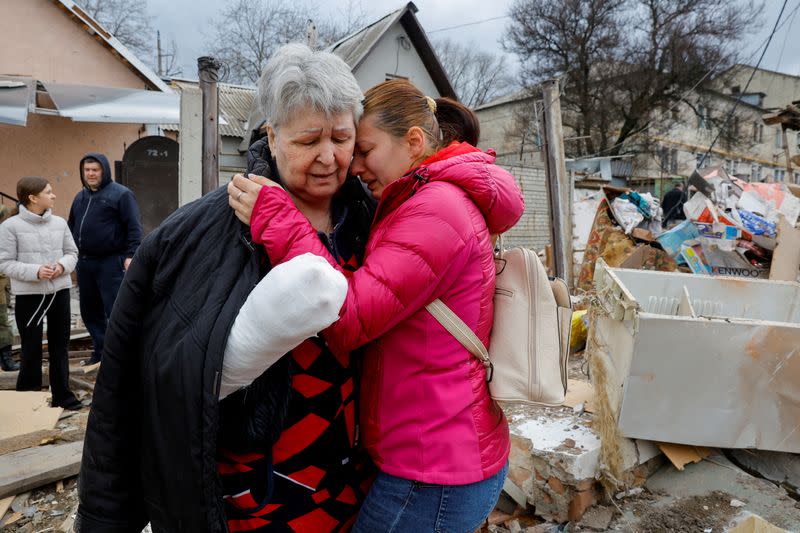 Aftermath of recent shelling in Donetsk