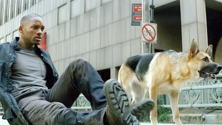 Will Smith and his dog in I Am Legend.