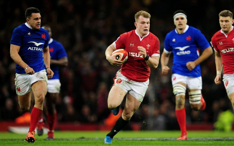 Nick Tompkins of Wales in action during this year's Six Nations - GETTY IMAGES