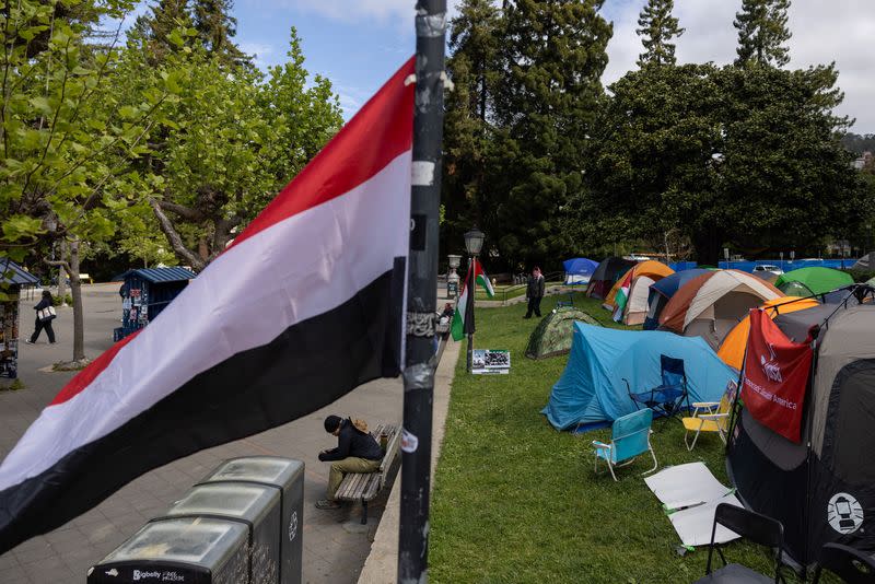 FILE PHOTO: Protests continue at a protest encampment in support of Palestinians at University of California, Berkeley
