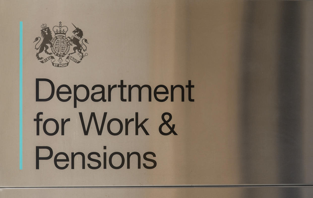 Department for Work & Pensions seen at Caxton House Community Centre in London. (Dave Rushen/SOPA Images/Sipa USA) 