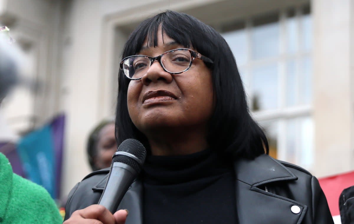 Diane Abbott speaking in Hackney on Wednesday evening (Getty Images)