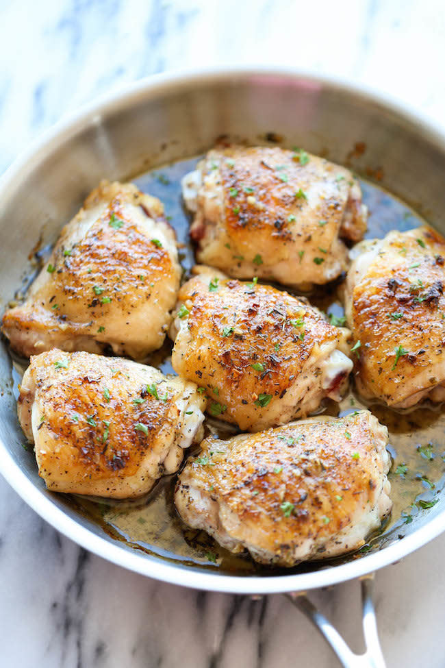 <strong>Get the <a href="http://damndelicious.net/2014/11/29/garlic-brown-sugar-chicken/" target="_blank">Garlic Brown Sugar Chicken recipe</a> from Damn Delicious</strong>