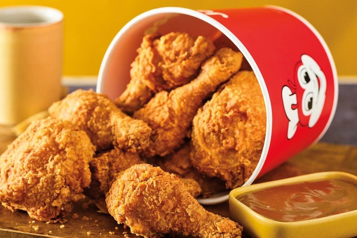 Jollibee’s world-famous crispy and juicy Chickenjoy fried chicken.